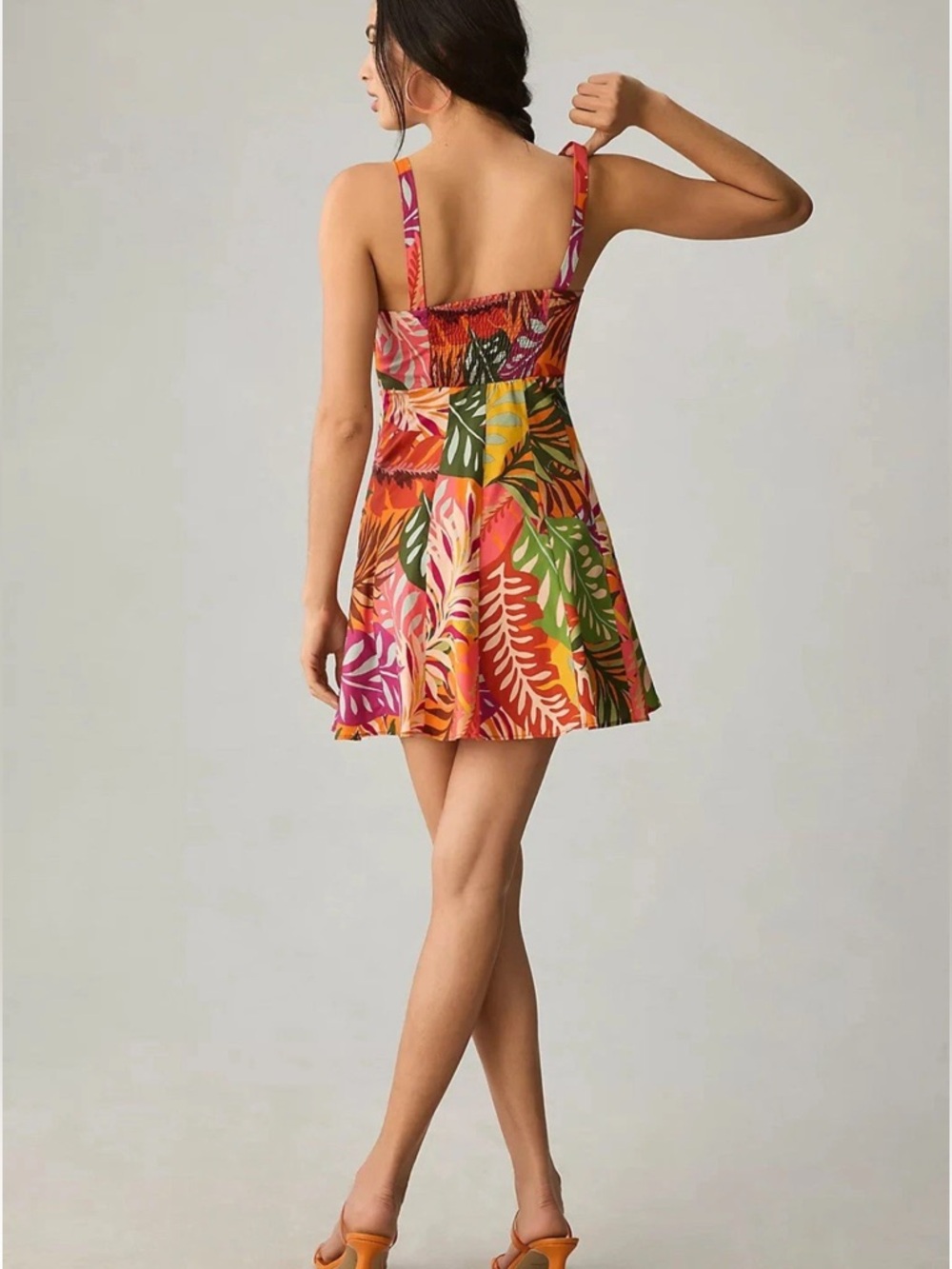 ANTHROPOLOGIE MAEVE PRINT RUCHED DRESS SIZE 12 - Picture 3 of 9